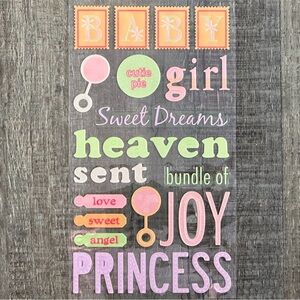 💞 New Baby Girl Scrapbook Stickers